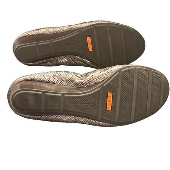 Cole Haan Silver Ballet Wedges with Metallic Accents Size 10 1/2 B - Picture 8 of 9